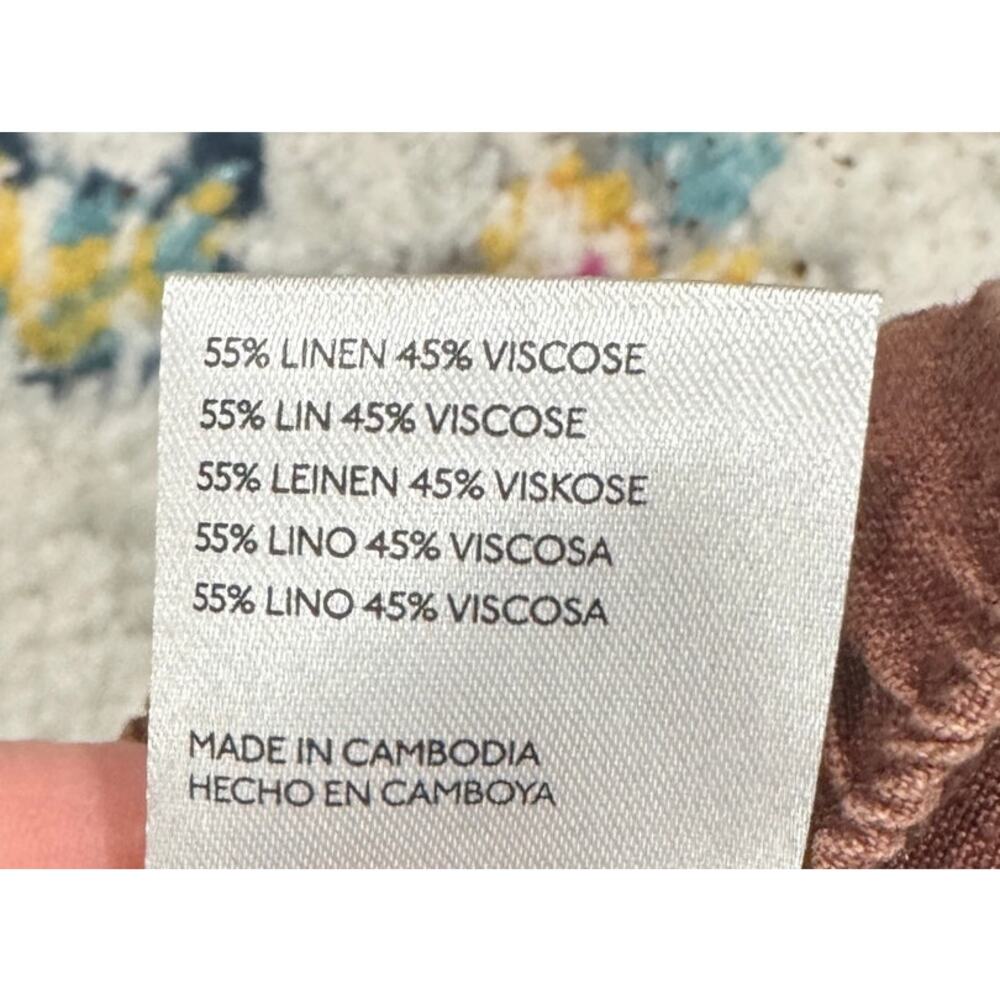 PILCRO Anthropologie Linen Blend Drawstring Pull On Pants Trousers Size S - Picture 5 of 5